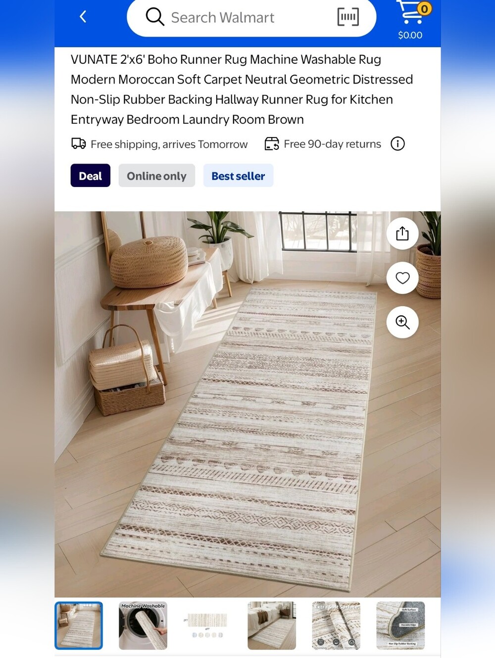 BOHO RUNNER RUG GREAT CONDITION BARELY USED.